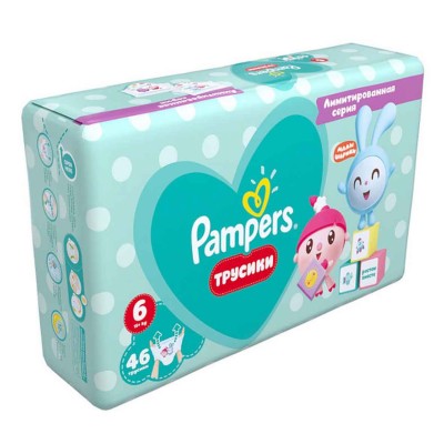 Подгузники-трусики Pampers Pants Малышарики Extra Large Джамбо (15+ кг) 46шт м/у