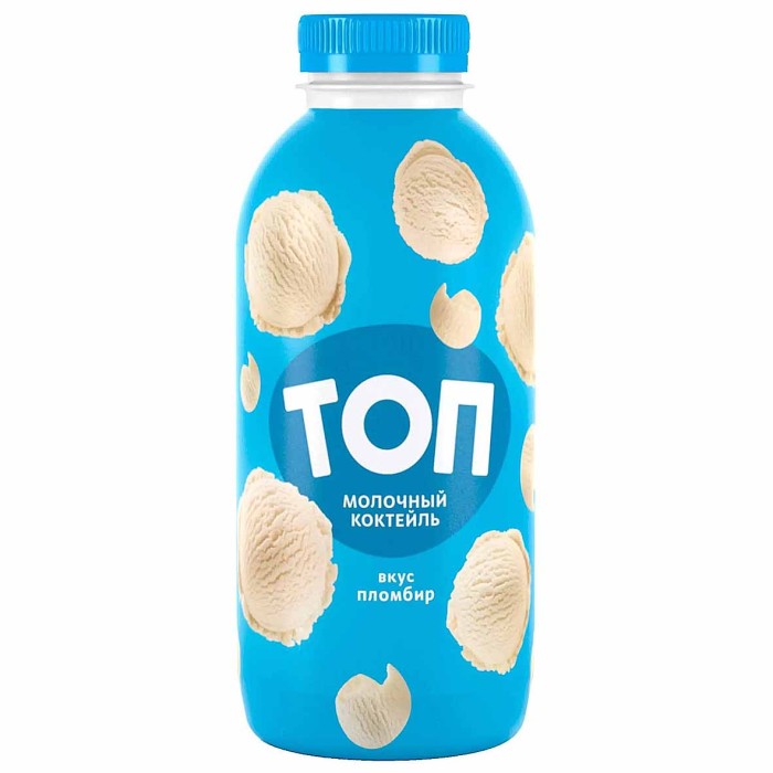 Коктейль молочный Топ со вкусом пломбира 2% 450гр пэт