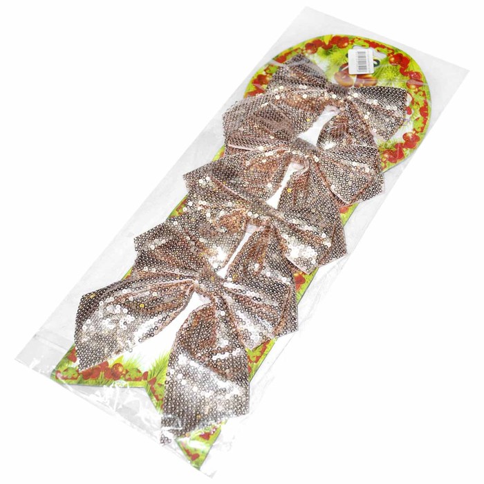 Украшения новогоднее Бант из пайеток 4шт