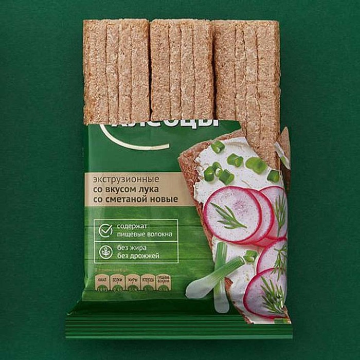 Хлебцы Полоцкие со вкусом лука со сметаной 80гр м/у