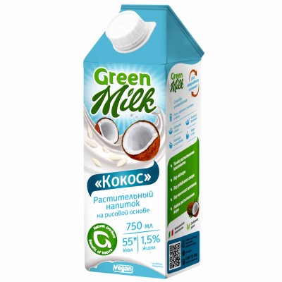 Напиток Green Milk кокос 0,75л т/п