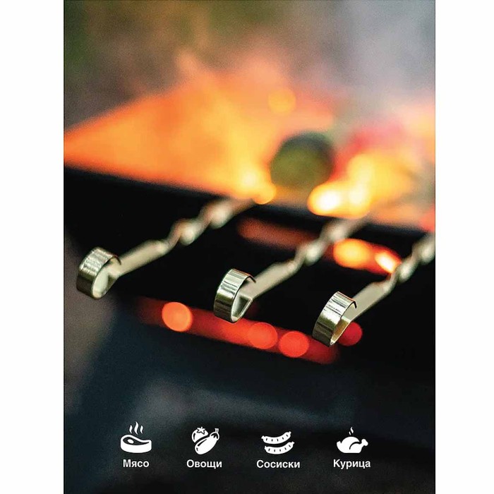 Набор шампуров Boyscout Gold edition плоские в блистере 60см 6шт арт61919