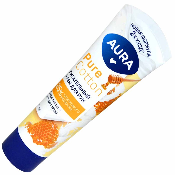 Крем для рук Aura Beauty Питательный с D-пантенолом и экстрактом меда 75мл туба