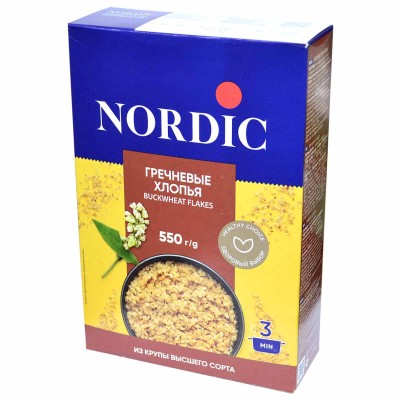 Хлопья гречневые Nordic 550гр к/у