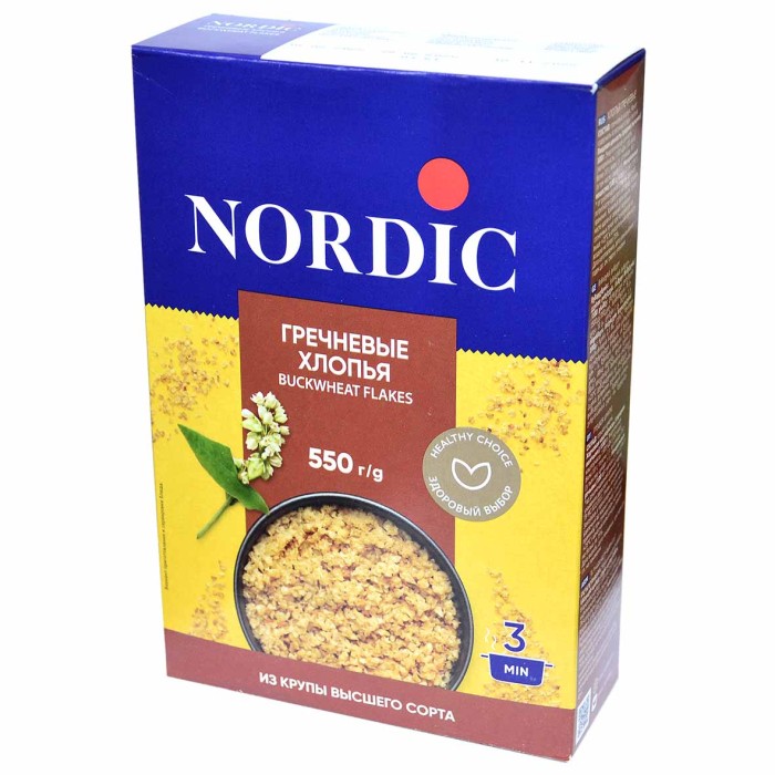 Хлопья гречневые Nordic 550гр к/у