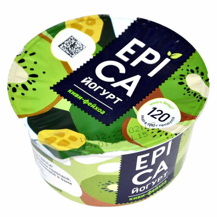 Йогурт Epica с киви и фейхоа 4,8% 130гр пэт