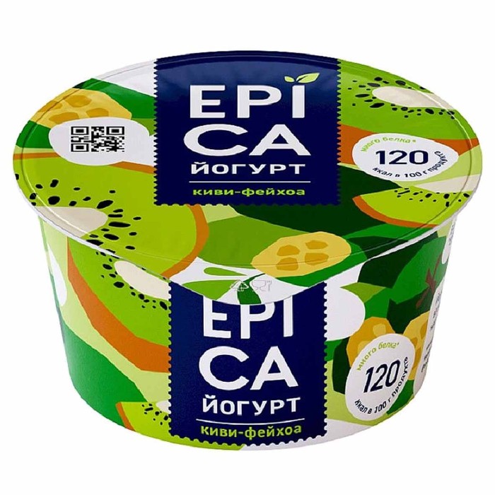 Йогурт Epica с киви и фейхоа 4,8% 130гр пэт