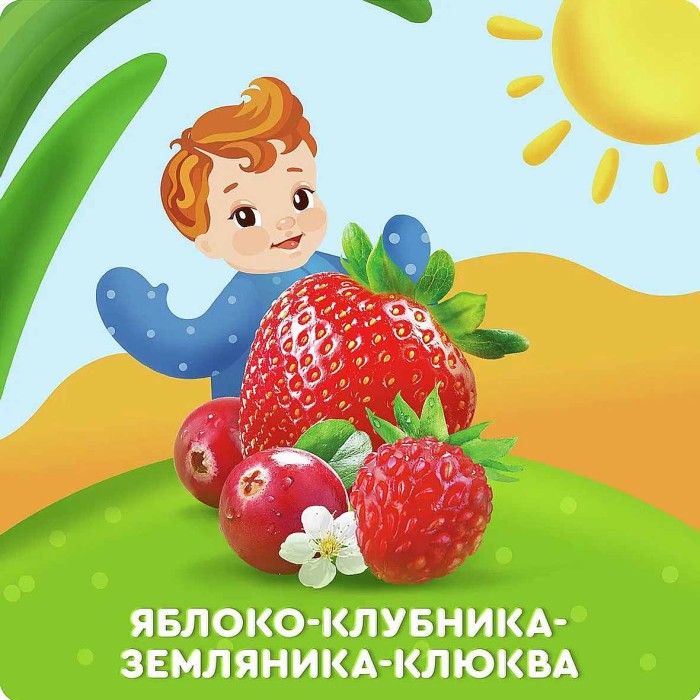 Пюре Агуша Укрепляй-ка яблоко-клубника-земляника-клюква 80гр д/п
