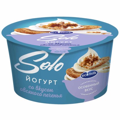 Йогурт Экомилк Соло овсянное печенье 4,2% 130гр пэт