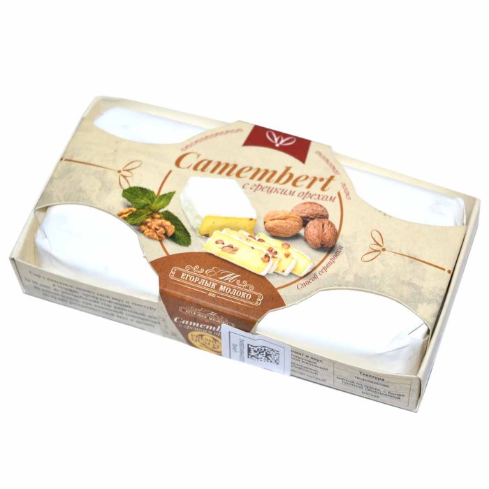 Сыр Егорлык Camembert мягкий с грецким орехом 50% 125гр м/у