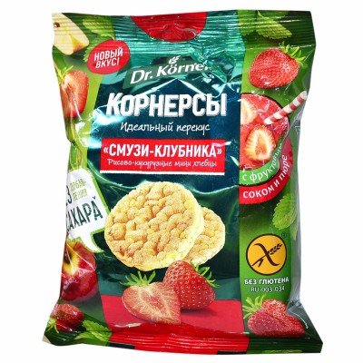 Хлебцы Dr.Korner мини рисово-кукурузные смузи клубника 40гр м/у