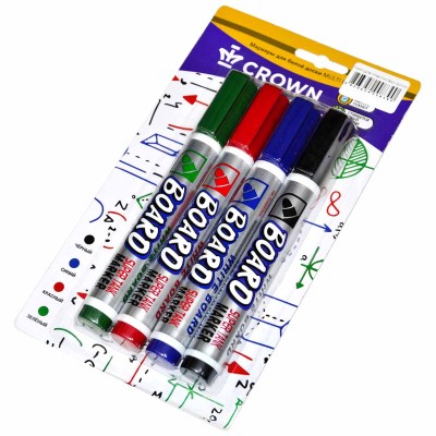 Набор маркеров Crown для пластиковых досок 4цв артСВМ-1000
