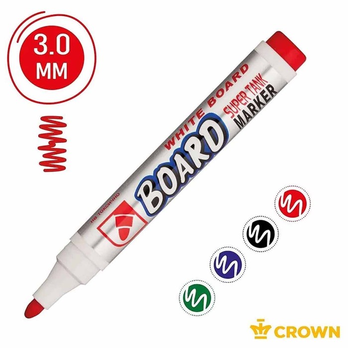 Набор маркеров Crown для пластиковых досок 4цв артСВМ-1000