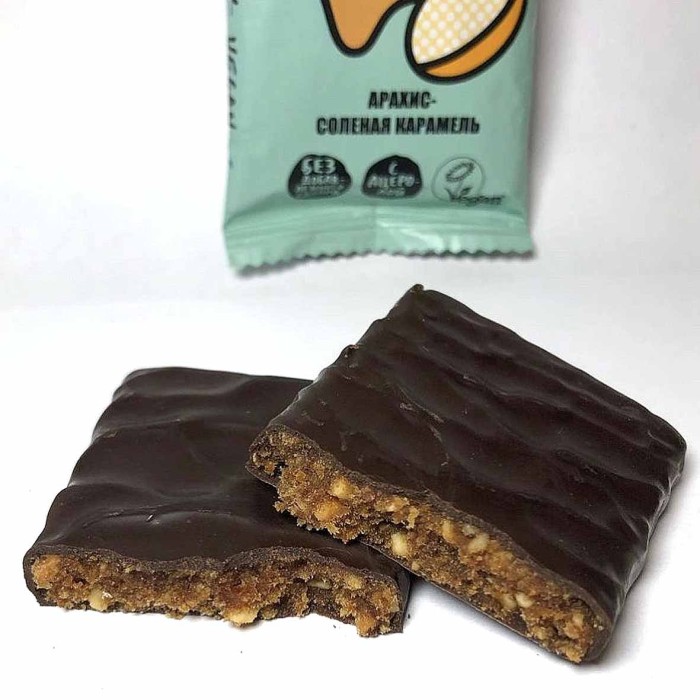 Батончик Bite Crispy Арахис-Соленая Карамель в темном шоколаде 45гр