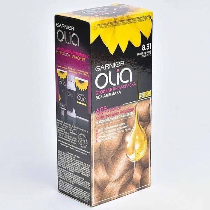 Краска для волос Garnier Olia 8.31 Пепельное золото к/у