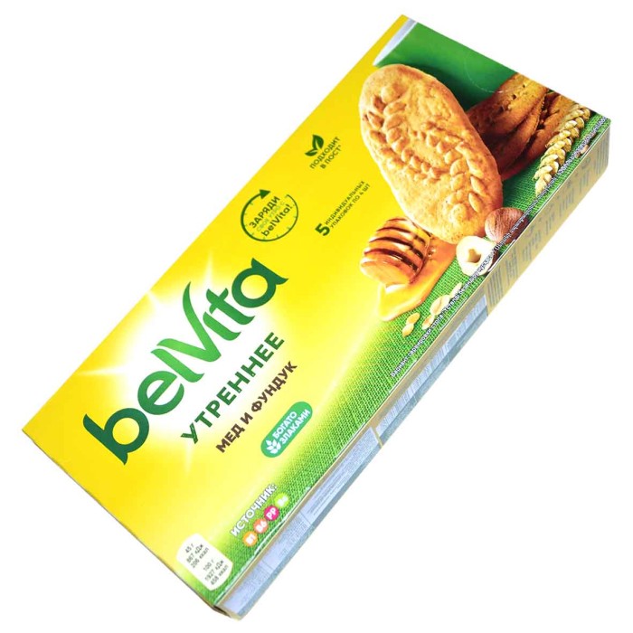 Печенье Belvita с медом и фундуком 225гр к/у