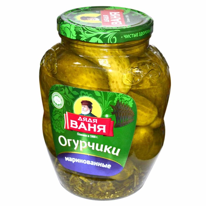 Огурцы Дядя Ваня маринованные слабокислые 1,8кг ст/б