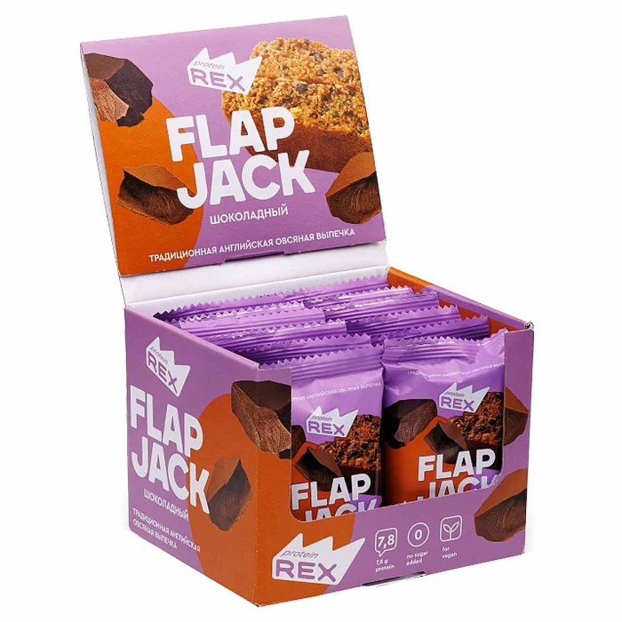 Печенье FLAP JACK протеиновое овсяное шоколадное 60гр м/у