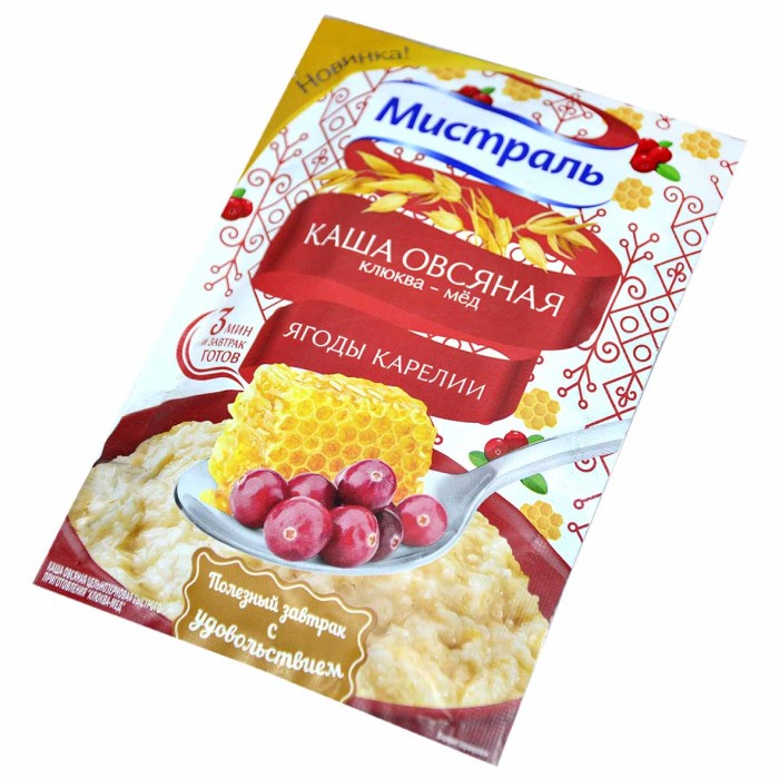 Каша овсяная Мистраль клюква-мёд 40гр м/у