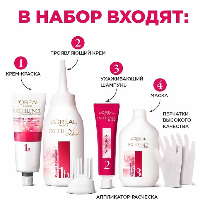 Краска для волос Loreal Exellence 300 Темно-каштановый к/у