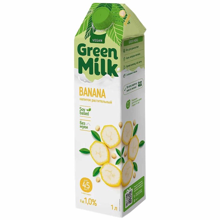 Напиток соевый Green Milk банан 1л т/п