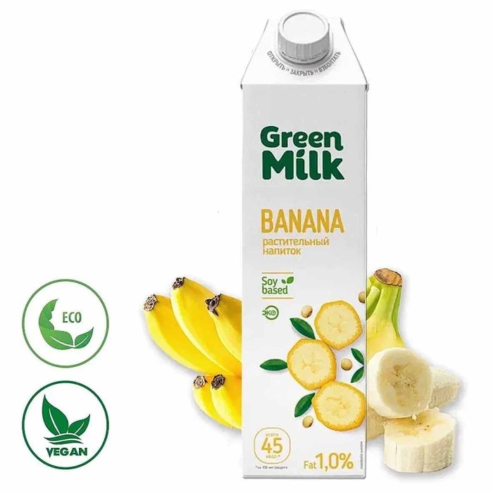 Напиток соевый Green Milk банан 1л т/п