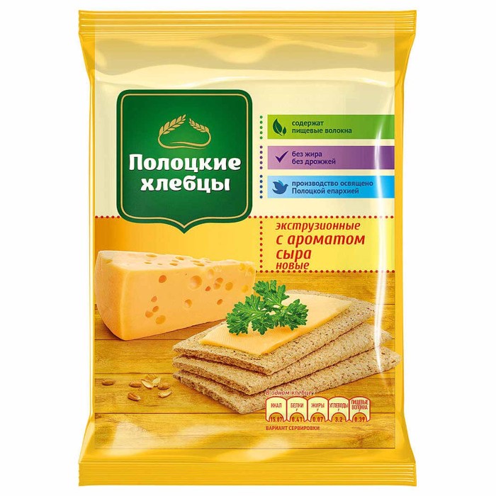 Хлебцы Полоцкие с ароматом сыра 80гр м/у