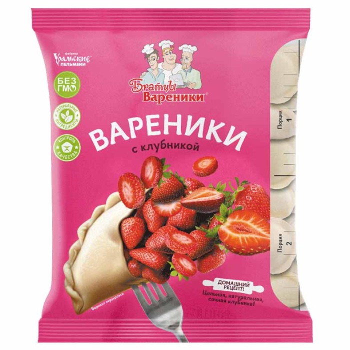 Вареники Братцы с клубникой 350гр м/у