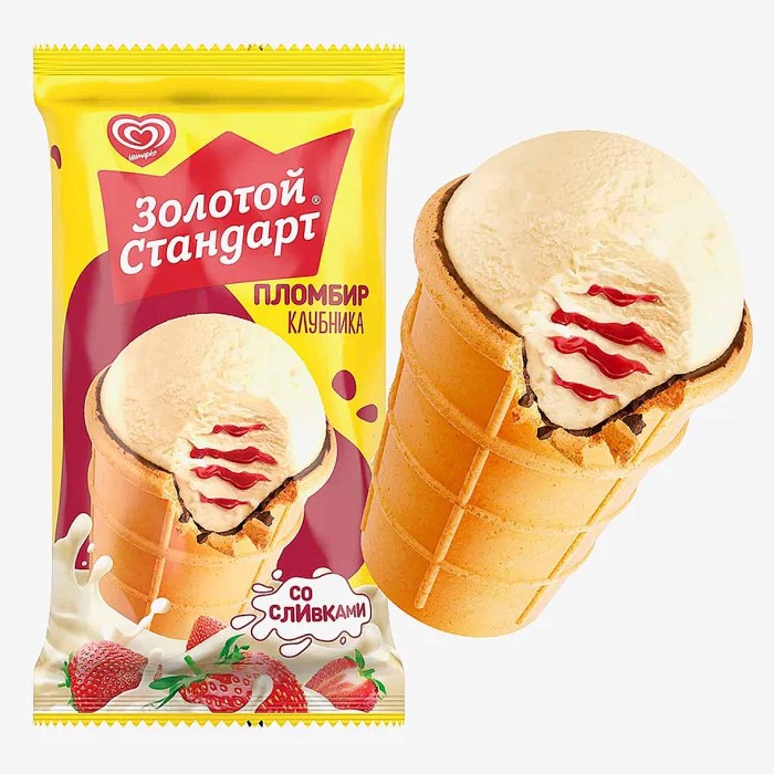 Мороженое Золотой Стандарт Клубника 80гр м/у