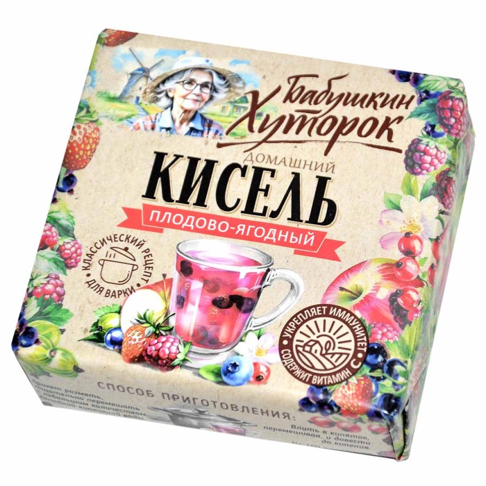 Кисель Бабушкин Хуторок плодово-ягодный 180гр м/у