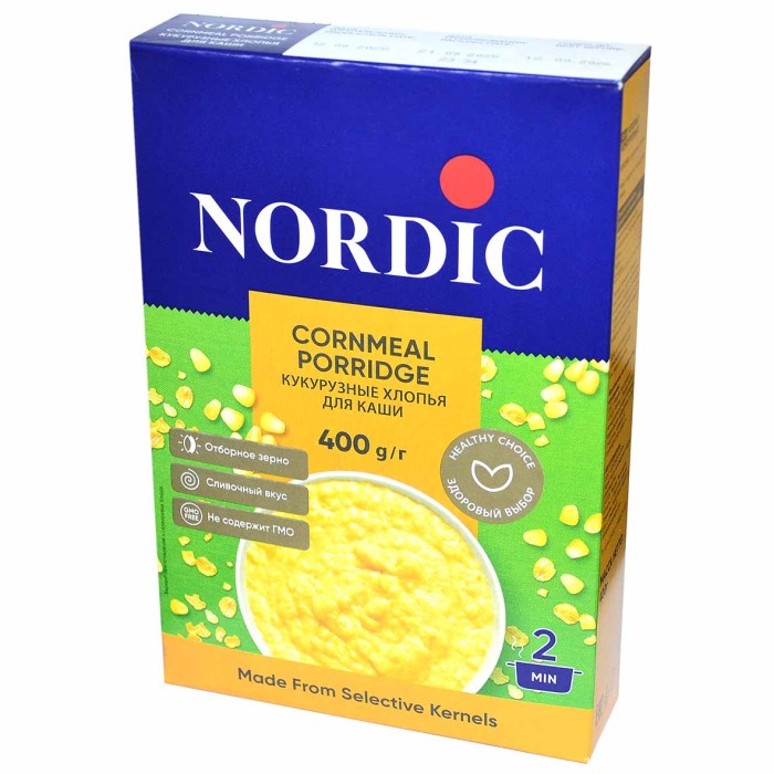 Хлопья кукурузные Nordic для каши 400гр к/у