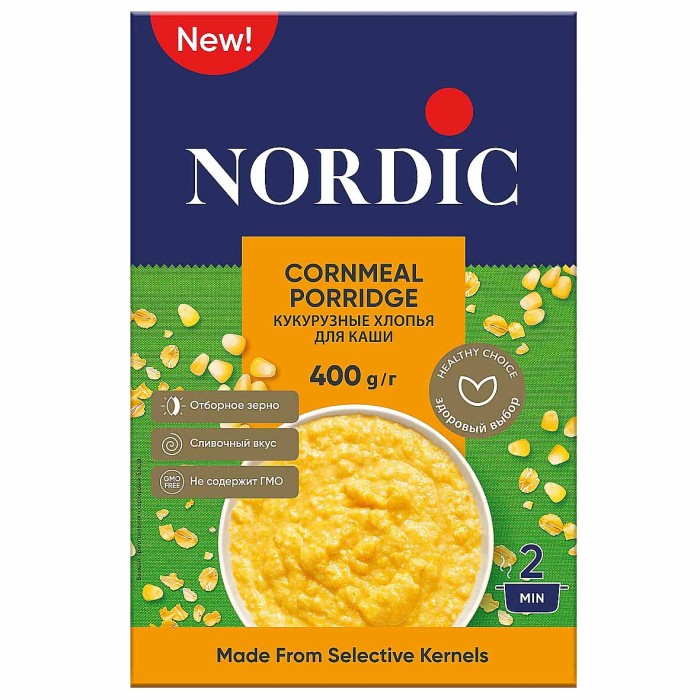 Хлопья кукурузные Nordic для каши 400гр к/у