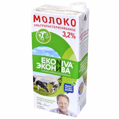 Молоко ЭкоНива ультрапастеризованное 3,2% 1л т/п
