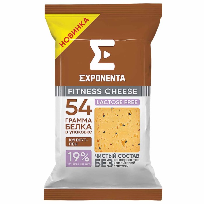 Сыр Exponenta Фитнес Чиз с кунжутом и льном 35% 180гр м/у