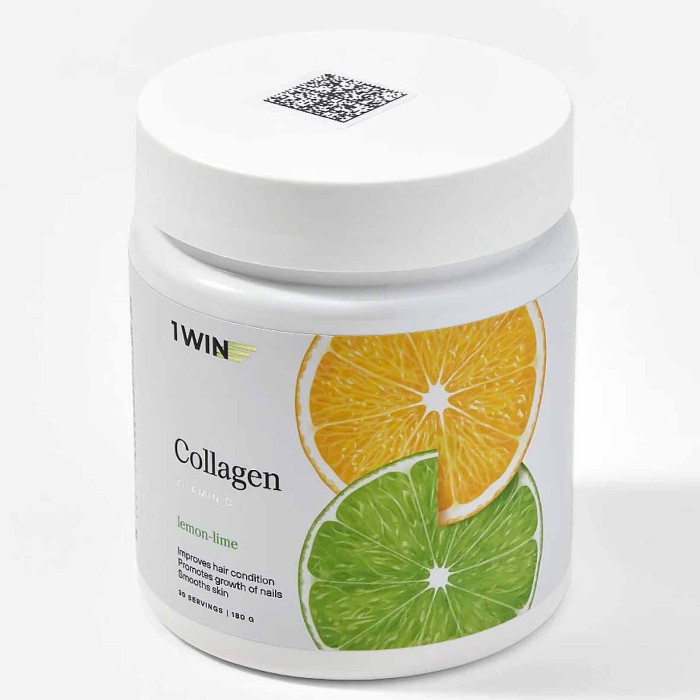 Бад 1Win Коллаген+ Vitamin C +Лимон-Лайм 180г банка