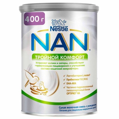 Смесь Nan Тройной комфорт с рождения 400гр пэт