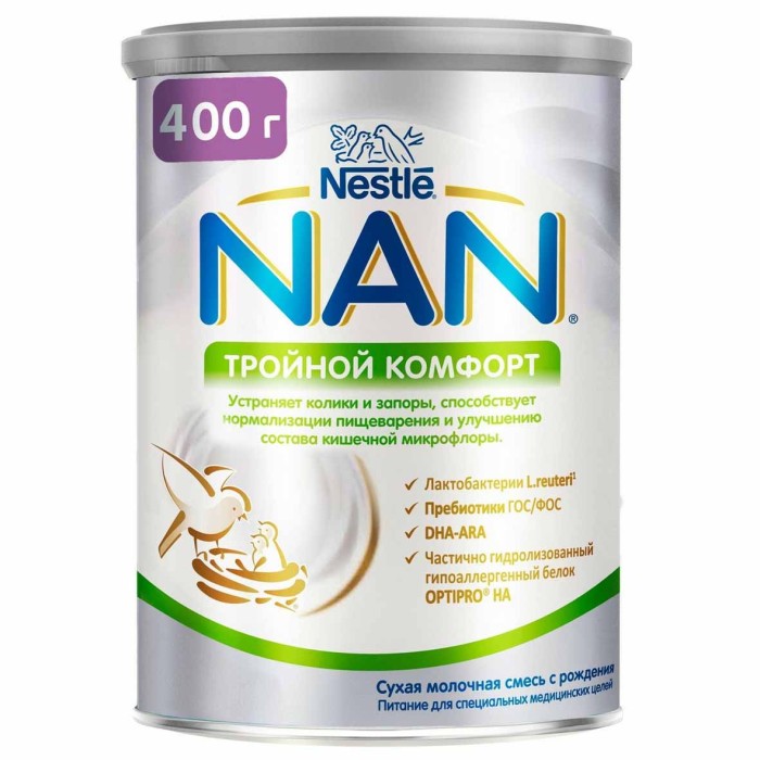 Смесь Nan Тройной комфорт с рождения 400гр пэт