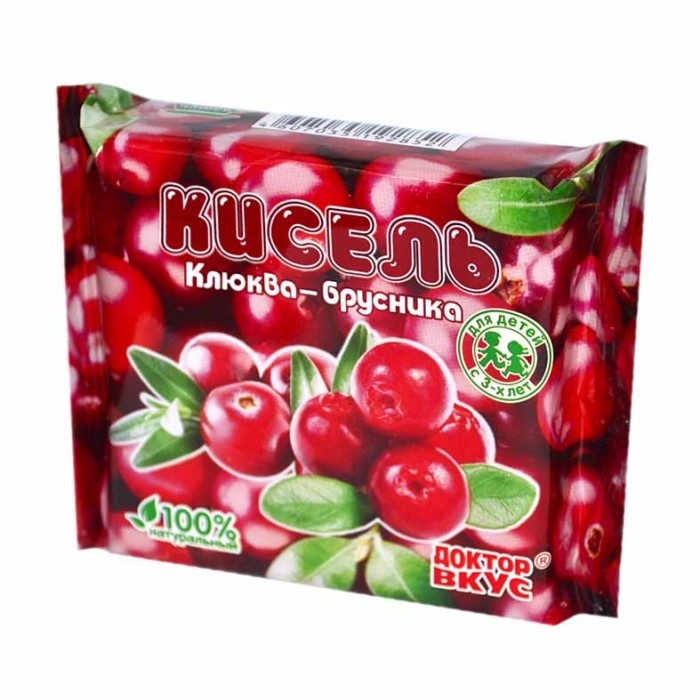 Кисель Доктор вкус клюква-брусника 200гр брикет