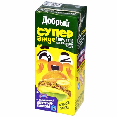 Сок Супер Джус Active kid мультифрукт 0,2л т/п