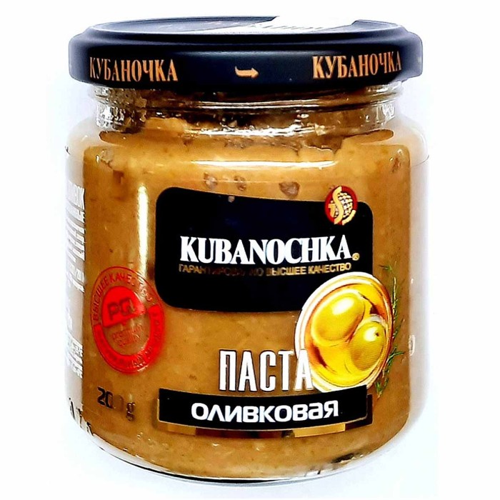 Паста Кубаночка из зеленых оливок 200гр ст/б