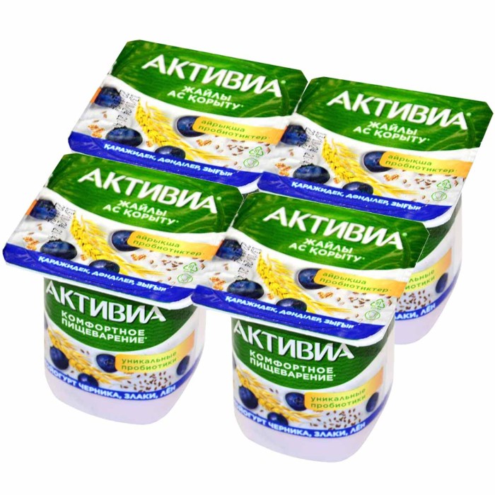Йогурт Активия  черника-злаки-лен 2,9% 110гр пэт