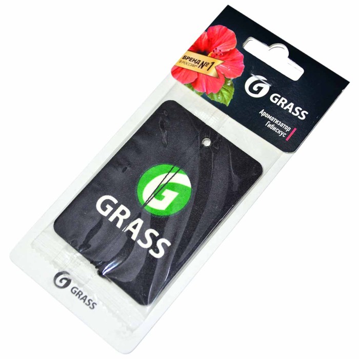 Ароматизатор для авто Grass Гибискус картонный