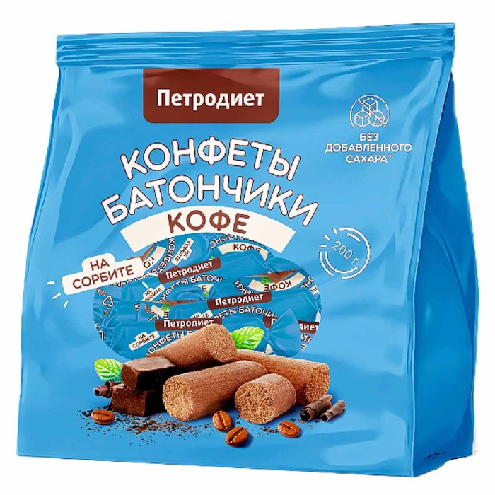 Конфеты Петродиет батончики кофе со стевией на сорбите 200гр м/у