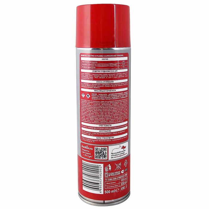 Полироль Ашан для пластика-резины-кожи 650мл ж/б