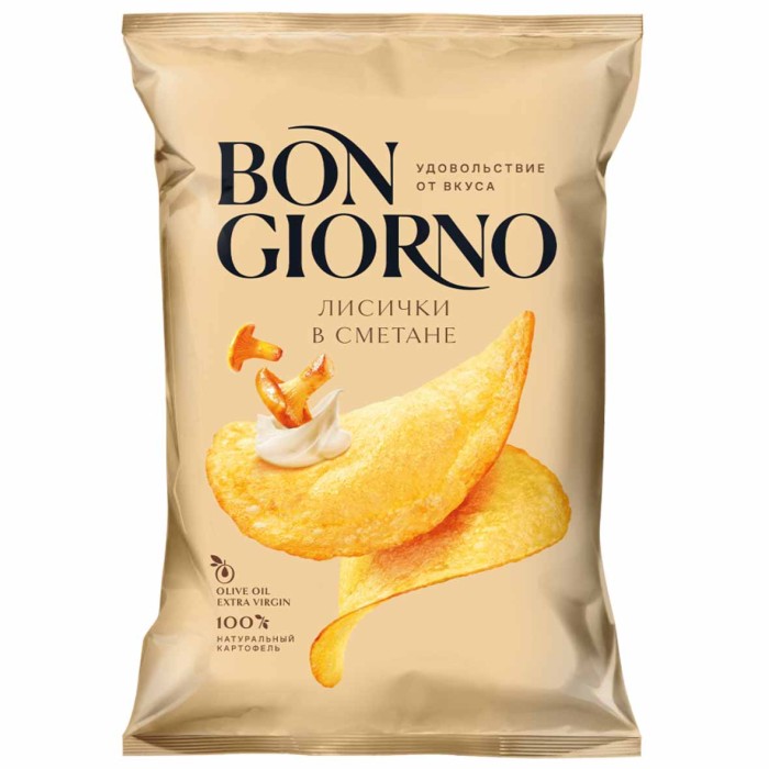 Чипсы Bon Giorno со вкусом лисички по-милански 80гр м/у