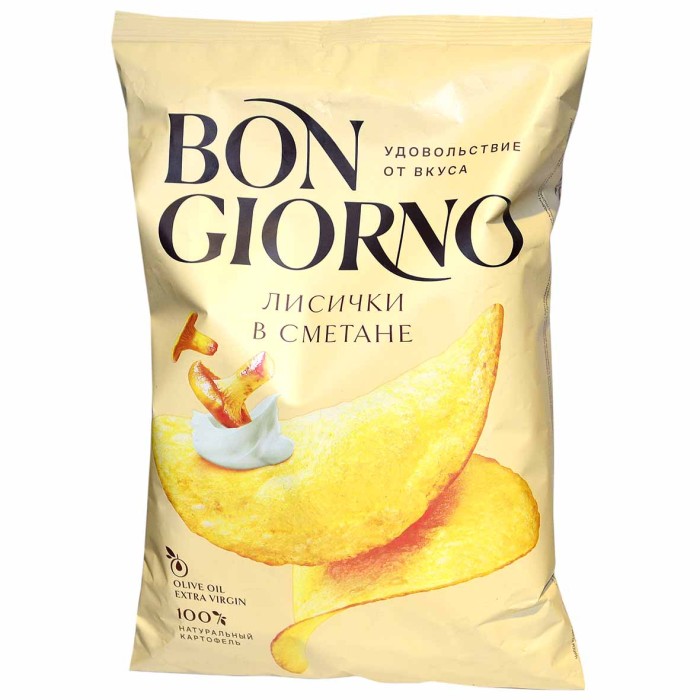 Чипсы Bon Giorno со вкусом лисички по-милански 80гр м/у