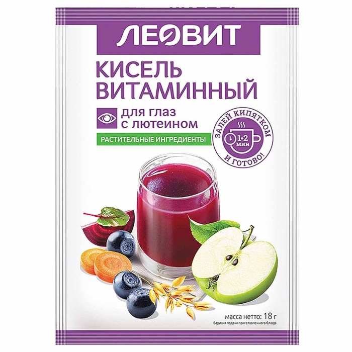 Кисель Леовит витаминный для глаз с лютеином 18гр м/у