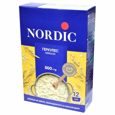 Хлопья овсяные Nordic Геркулес 500гр к/у