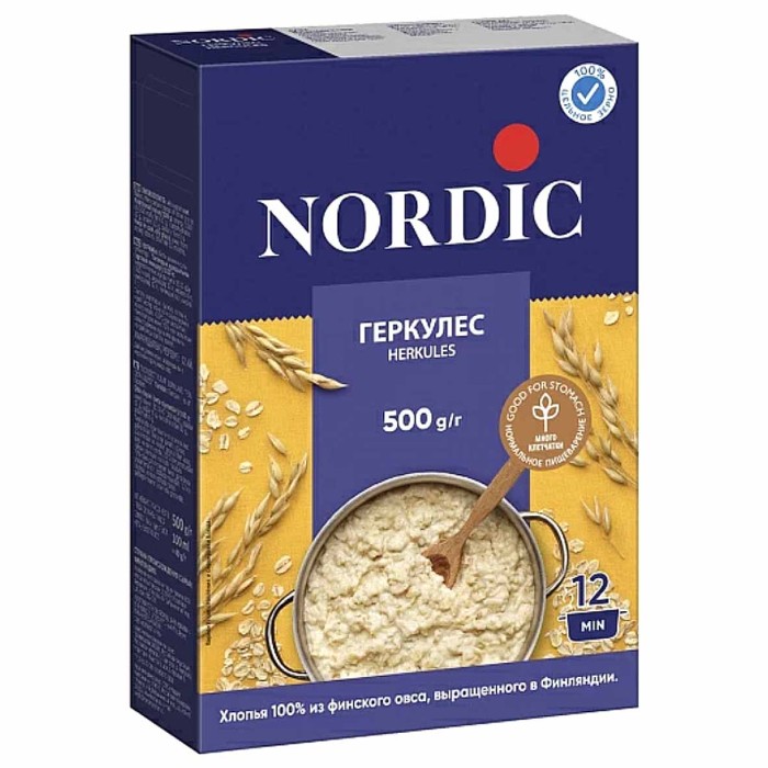 Хлопья овсяные Nordic Геркулес 500гр к/у