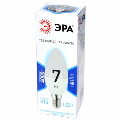 Лампочка светодиодная Эра В35-7w-840-E14 к/у